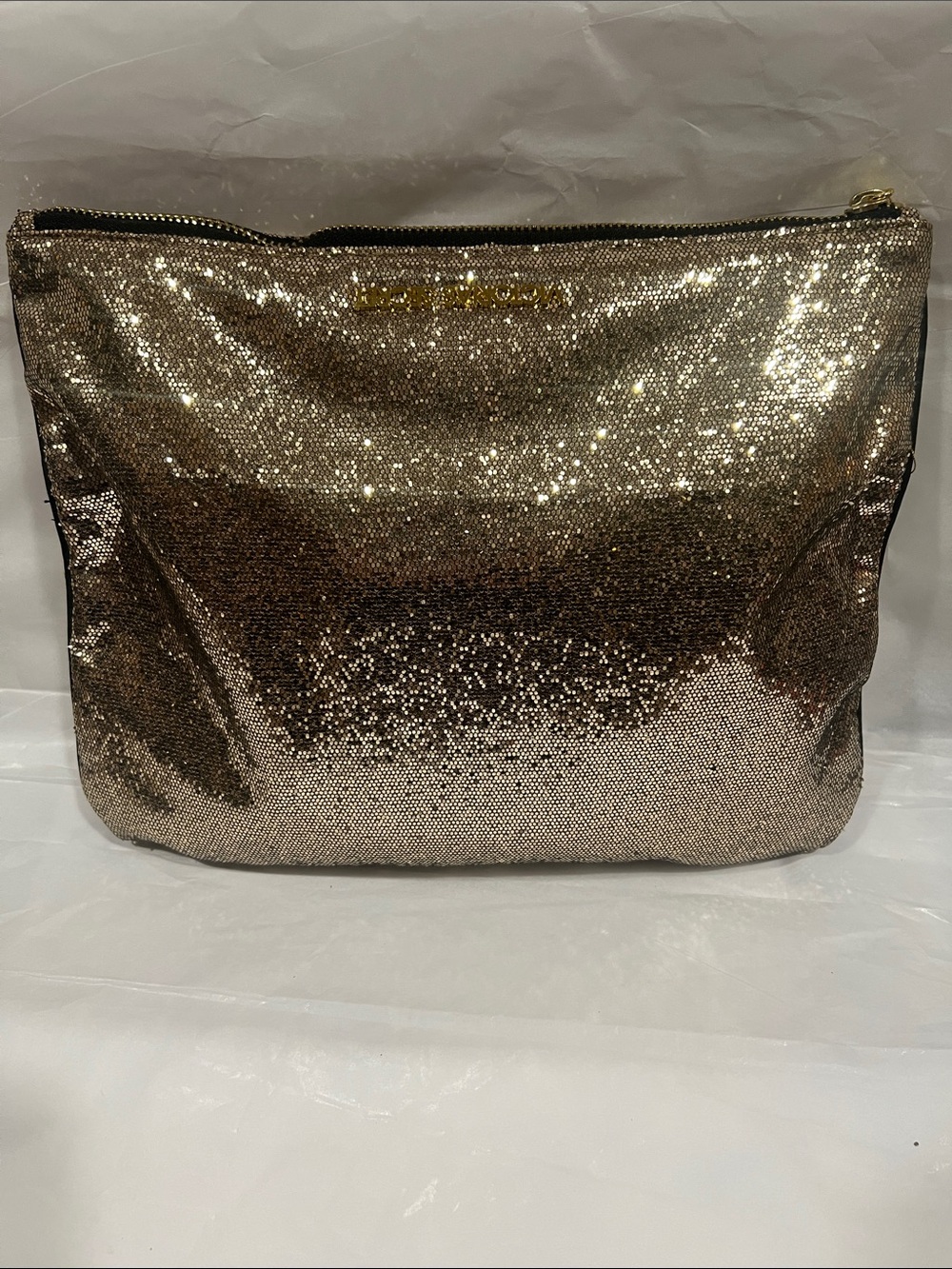 Victoria's Secret Gold Sequin Cosmetic Pouch